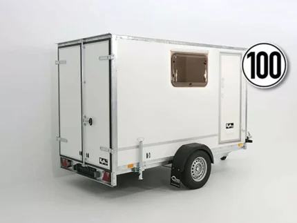 Remorque fourgon Blyss 146x304cm hauteur : 180 1,3t | portes arrière | porte latérale | 2 fenêtres