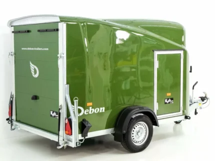 Remorque tout poly Debon Cargo 1300 150x290cm H:160cm|porte|vert olive