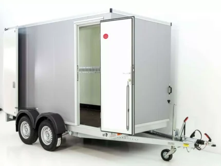 Remorque à bagages Vezeko 184x355cm hauteur : 205cm 2,7t|porte|argent